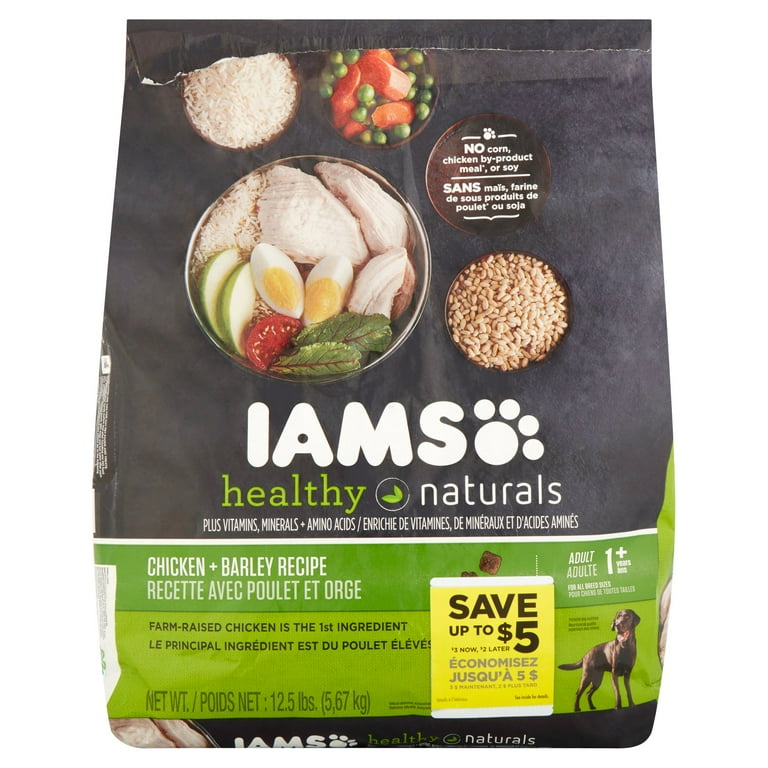 Iams Healthy Naturals Chicken Barley Recipe Premium Dog Nutrition Adult 1 Years 12.5 Lb