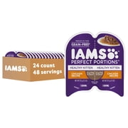 Iams Perfect Portions Grain Free Chicken Recipe Cuts in Gravy Healthy Kitten Wet Food, 2.6 oz., Case of 24