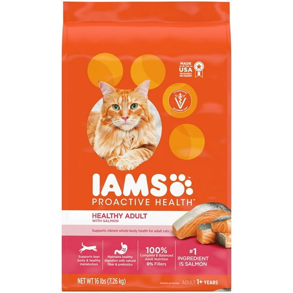 Iams ProActive Health Adult Healthy Salmon Formula Dry Cat Food 16 lb