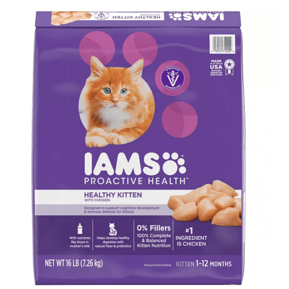 Iams ProActive Health Healthy Kitten Indoor/Outdoor Chicken Recipe Dry Cat Food 16 lb