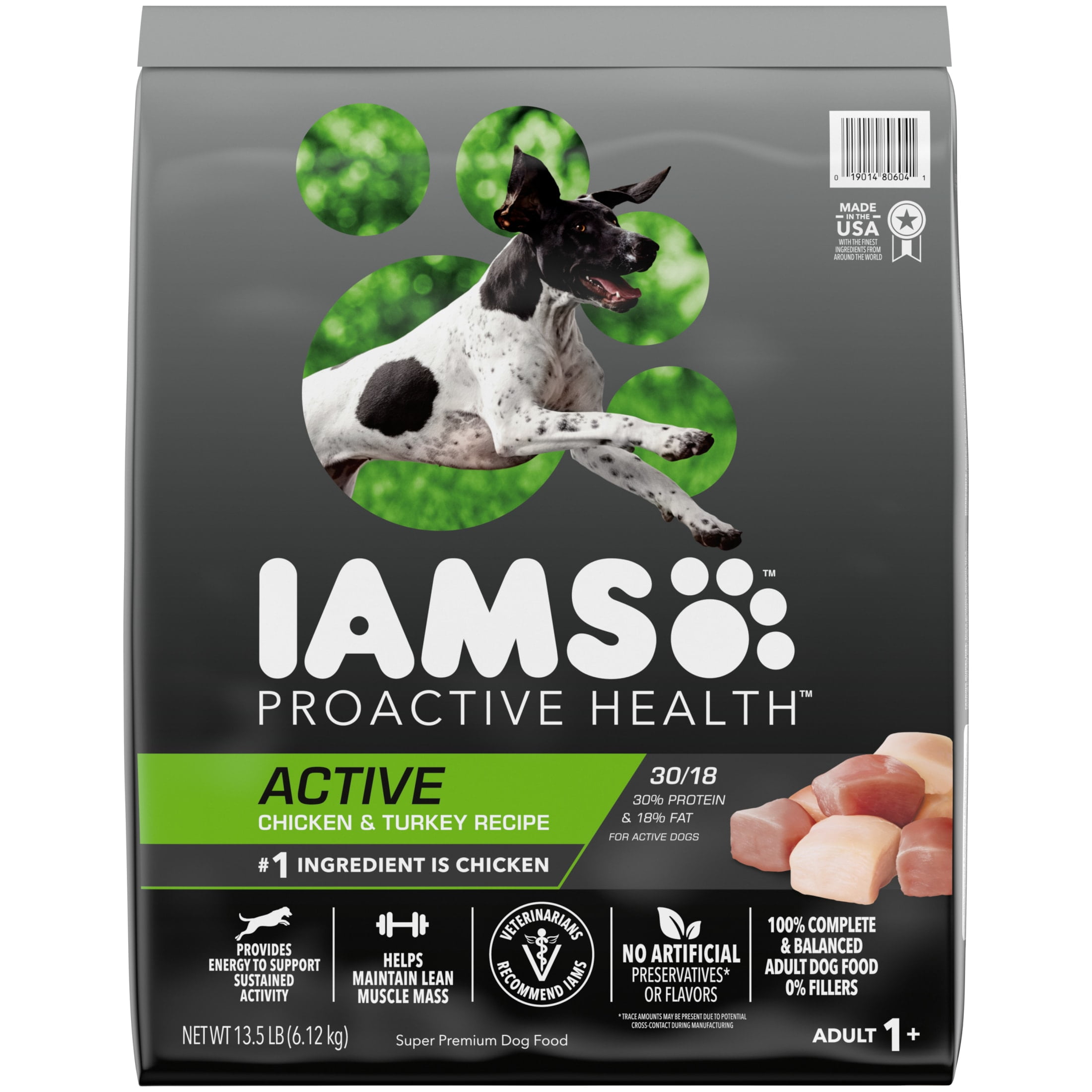 Active Chicken and Turkey Recipe Dry Dog Food for Adult Dogs, 13.5 lbs