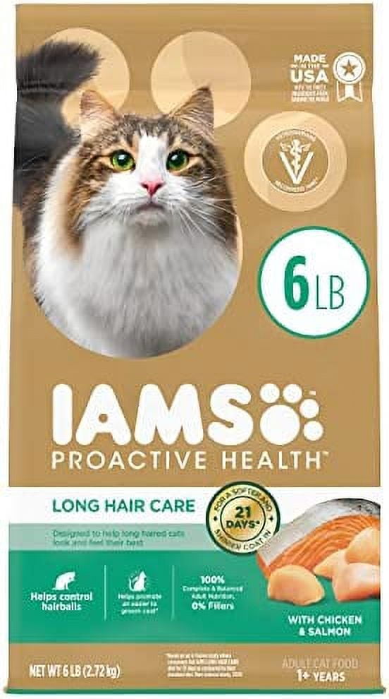 Iams Proactive Health Adult Dry Cat Food, Hairball Control & Long Hair