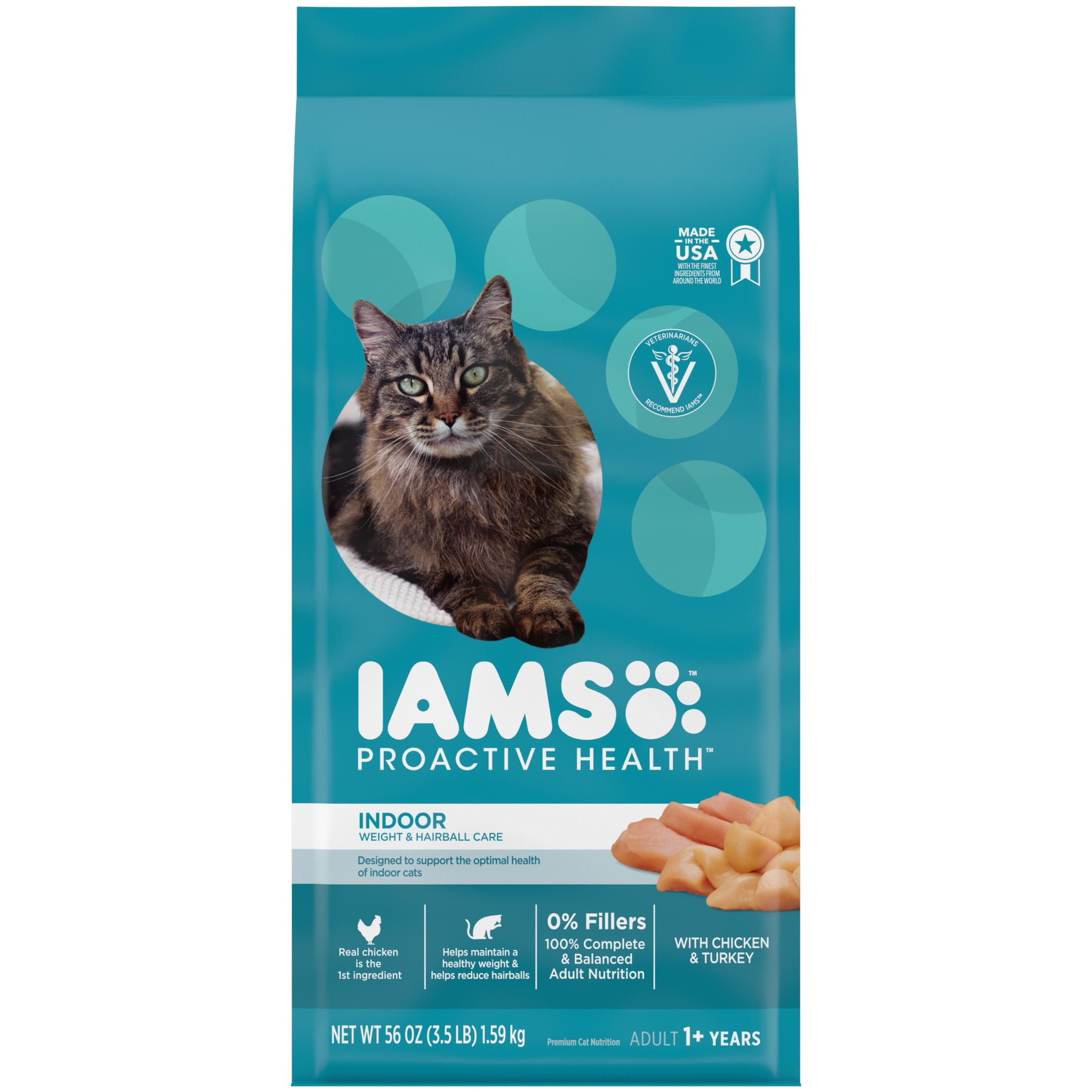 IAMS Proactive Health Indoor Weight and Hairball Care Dry Cat Food, 3.5 lb