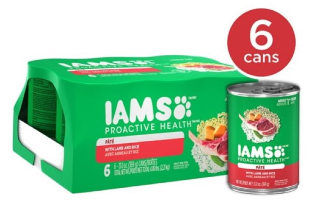 Iams Proactive Health Adult Lamb and Rice Pate Wet Dog Food, 13 oz
