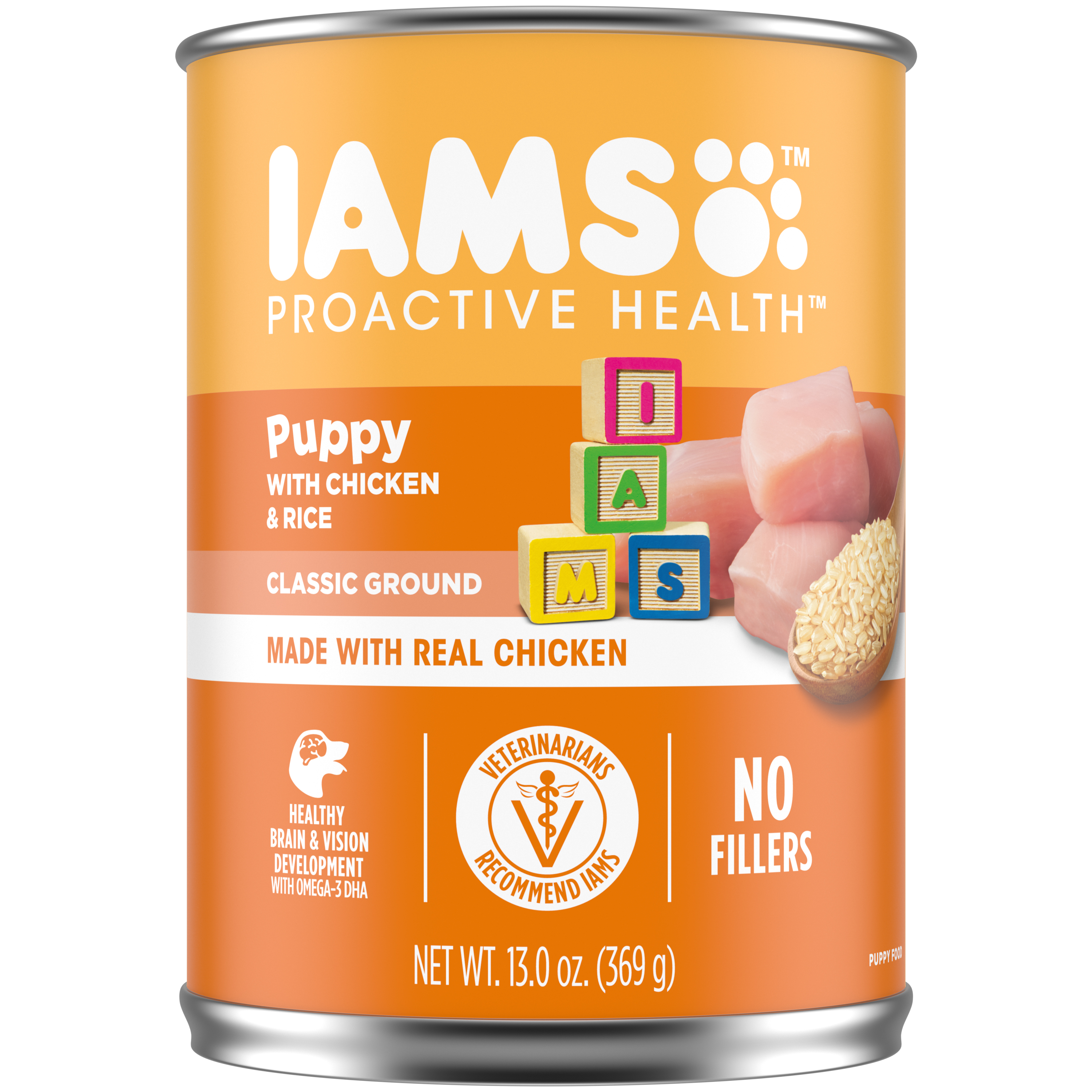 Iams Proactive Health Adult Wet Dog Food Chunks in Gravy Beef, Rice, Carrots & Green Beans Flavor, 13 oz Can - image 1 of 14
