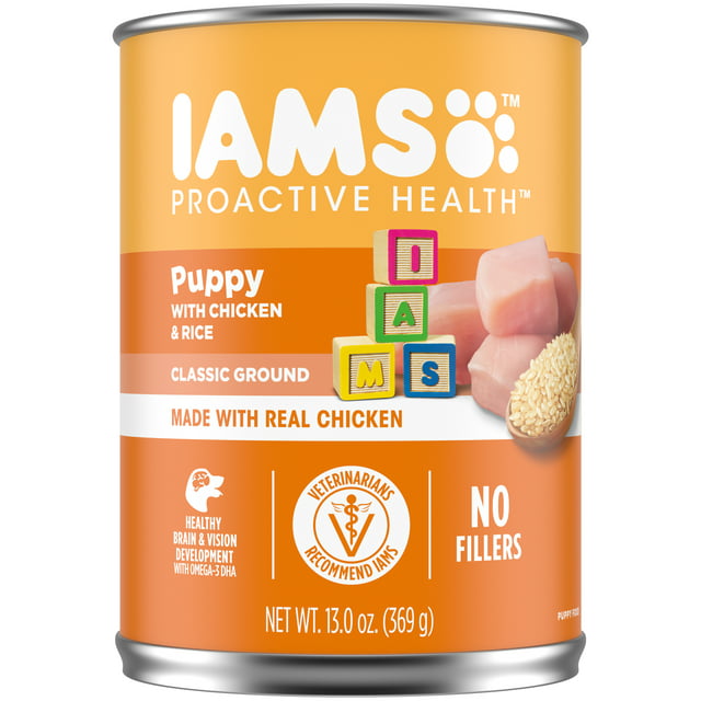 Iams Proactive Health Adult Wet Dog Food Chunks in Gravy Beef, Rice, Carrots & Green Beans Flavor, 13 oz Can