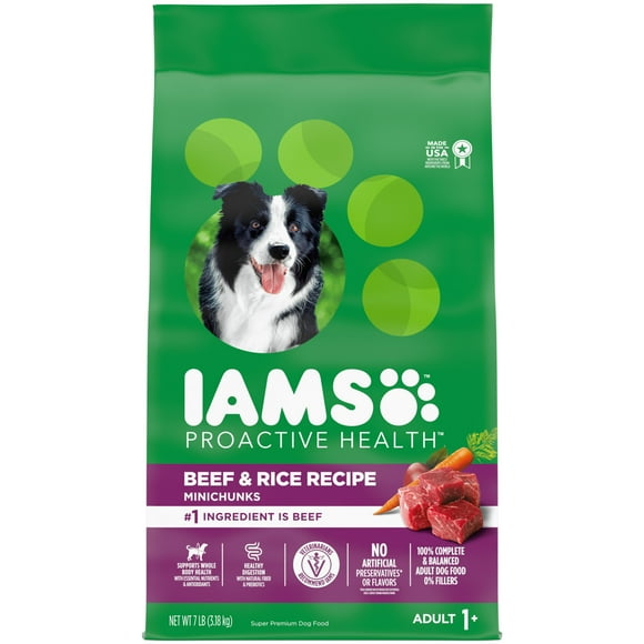 Iams Proactive Health Beef And Rice Flavor Dry Dog Food, 7 Lb Bag