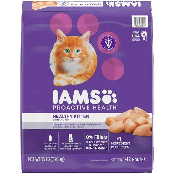 Iams Proactive Health Chicken Dry Cat Food For Kittens, 16 Lb Bag