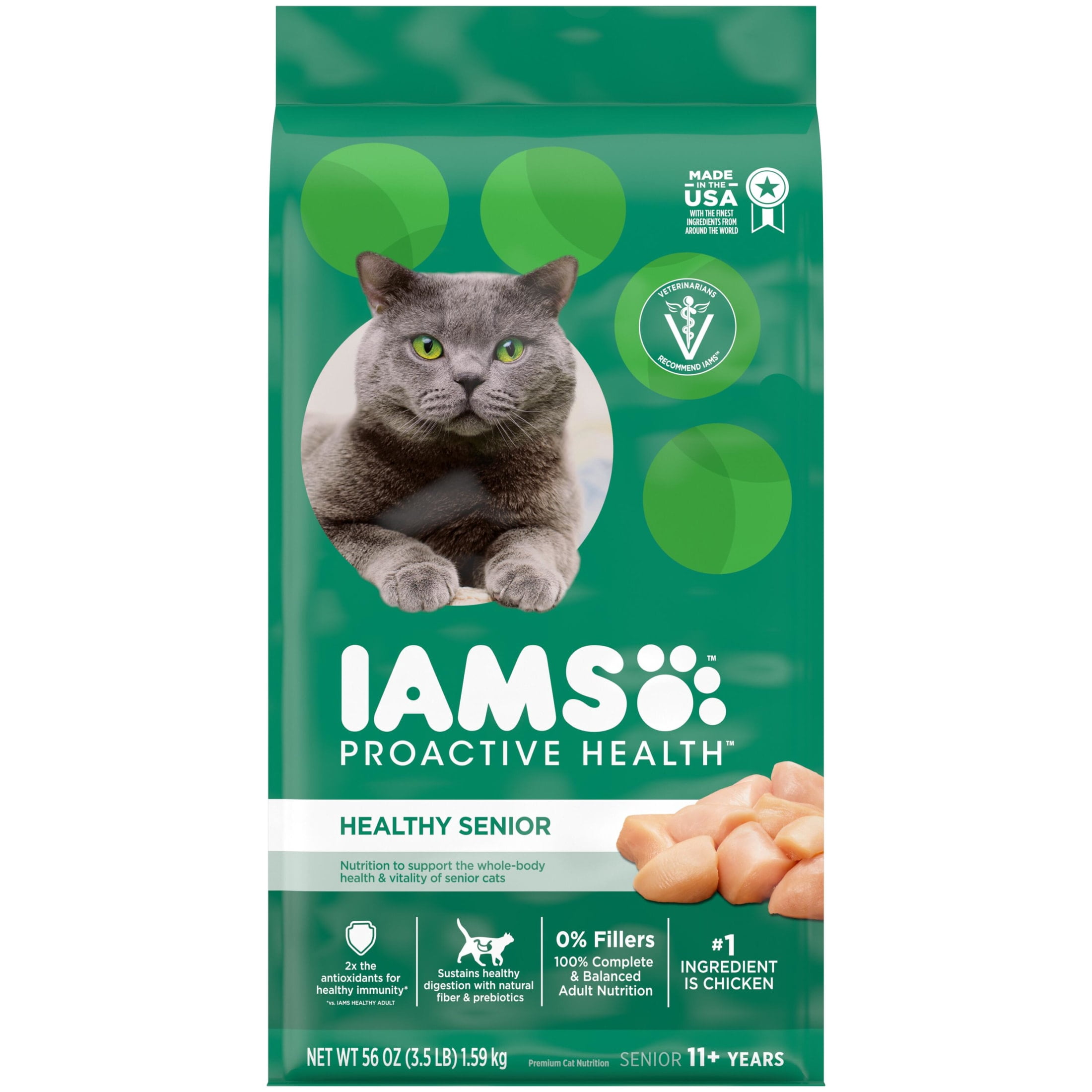 Iams Proactive Health Chicken Dry Cat Food For Senior Cat, 3.5 Lb Bag