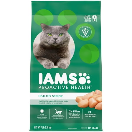 Iams Proactive Health Chicken Dry Cat Food For Senior Cats, 7 Lb Bag