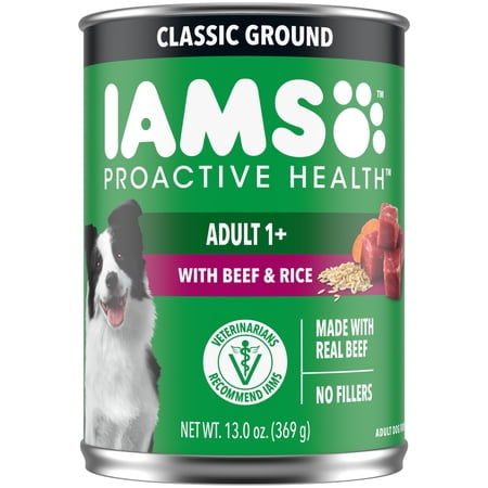 Iams Proactive Health Classic Ground Chicken With Beef And Whole Grain Rice, 13 Oz Can