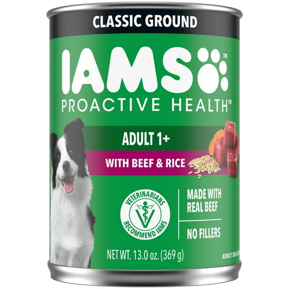 Iams Proactive Health Classic Ground Chicken With Beef And Whole Grain Rice, 13 Oz Can