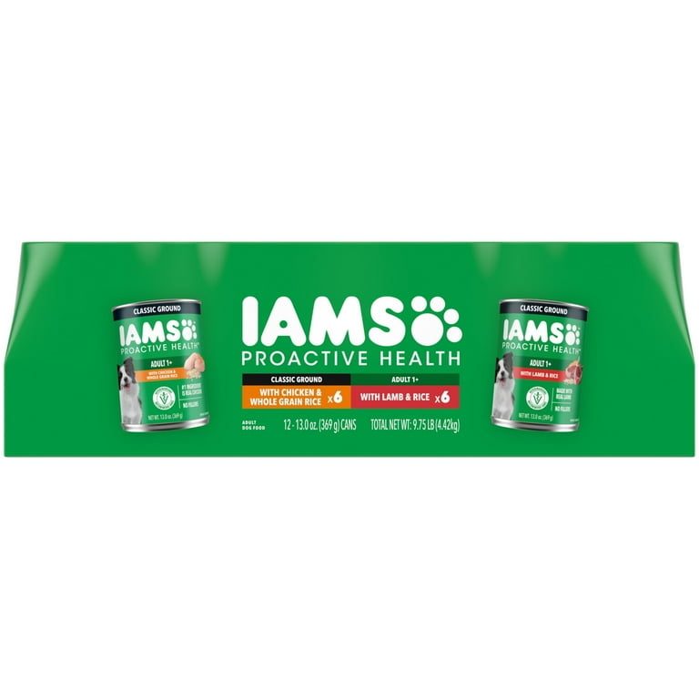 Iams ProActive Health Classic Ground with Beef & Whole Grain Rice Adult Canned Wet Dog Food, 13-oz can, case of 12 Iams ProActive Health Classic Ground with Beef & Whole Grain Rice Adult Canned Wet Dog Food, 13-oz can, case of 12
