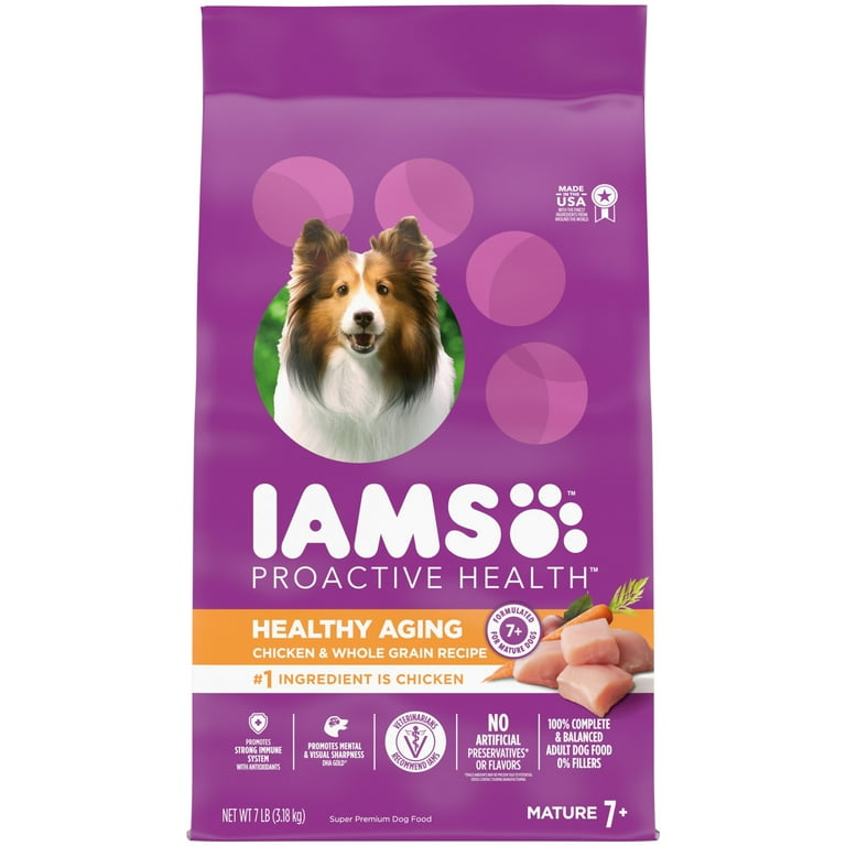 IAMS Healthy Aging Senior Dog Food with Real Chicken, Lower Fat