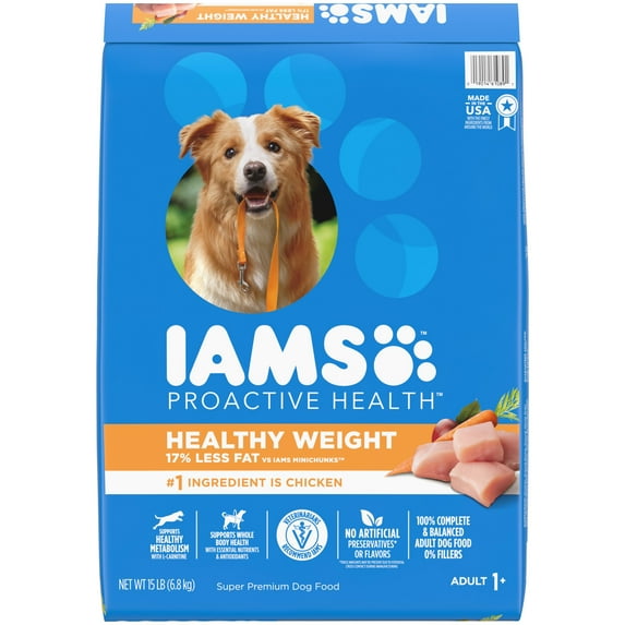 Iams Proactive Health Chicken Flavor Dry Dog Food Healthy Weight, 15 Lb Bag