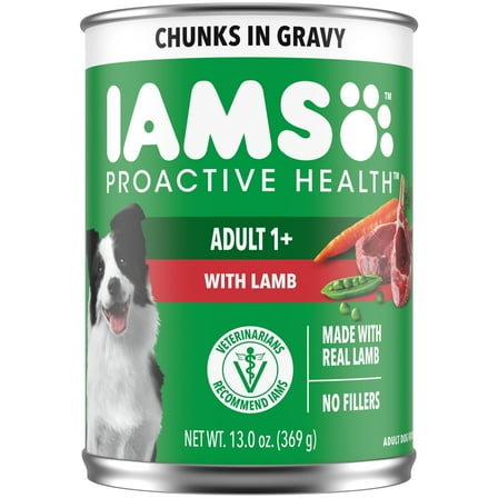 Iams Proactive Health Lamb Chunks In Gravy Wet Dog Food, 13 Oz Can