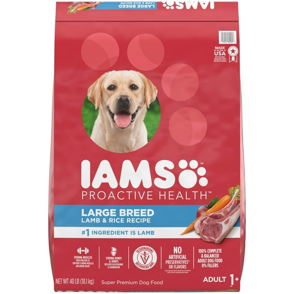 Iams Proactive Health Lamb And Rice Flavor For Large Breed Dry Dog Food, 40 Lb Bag