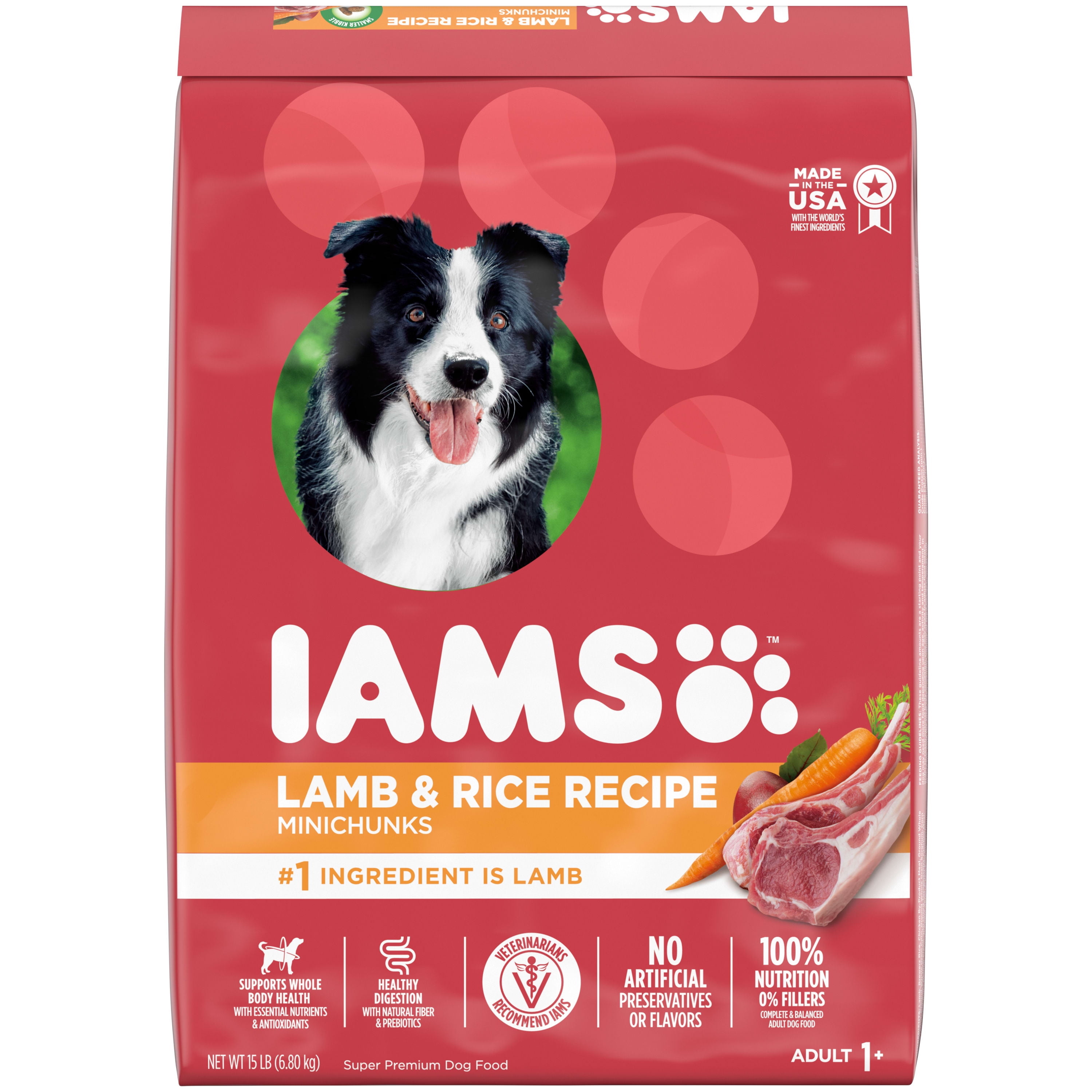 IAMS Minichunks Lamb & Rice Dry Dog Food for Adult Dogs, 30 lb. Bag