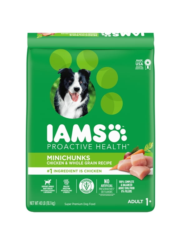 Iams Proactive Health Minichunks Dry Dog Food With Real Chicken And Whole Grains, 40 Lb. Bag