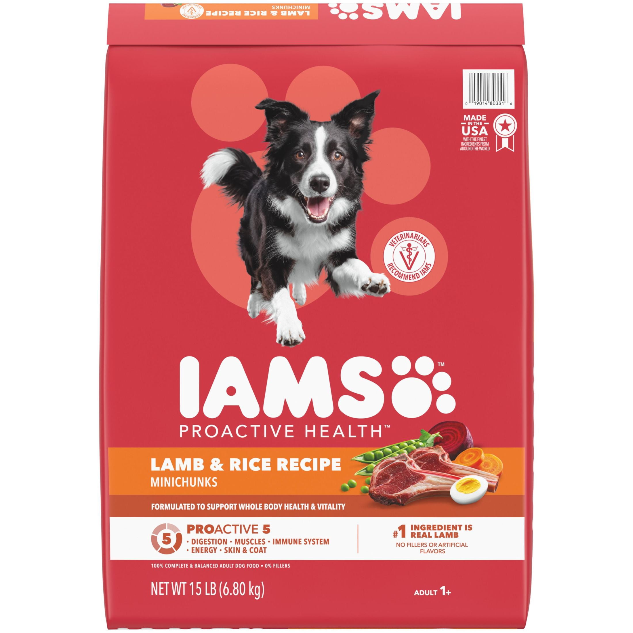 Iams Proactive Health Minichunks Dry Dog Food with Real Lamb & Rice, 15 lb. Bag