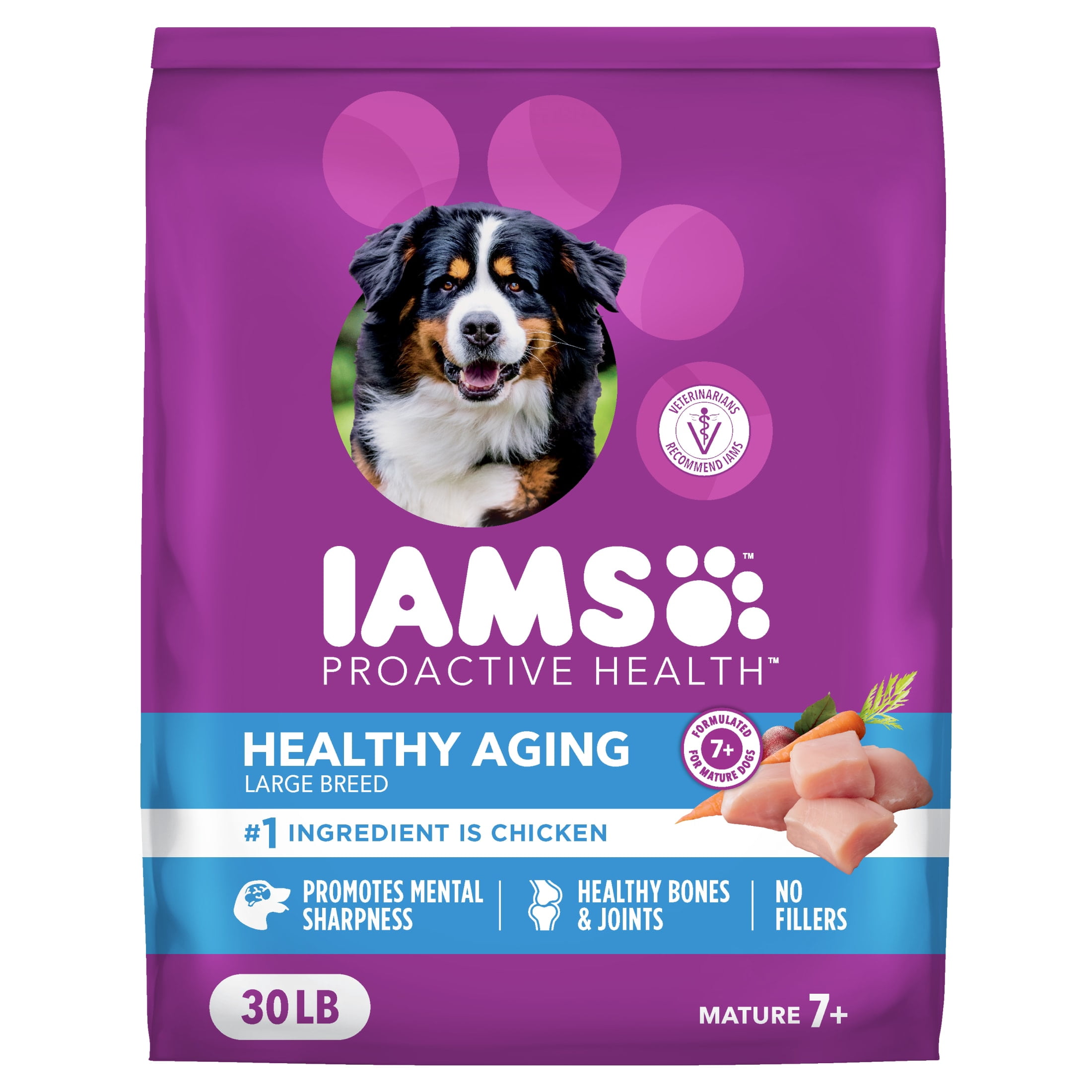 IAMS Proactive Health Adult Dry Dog Food, Large Breed Senior Dog Food, 30 lb. Bag