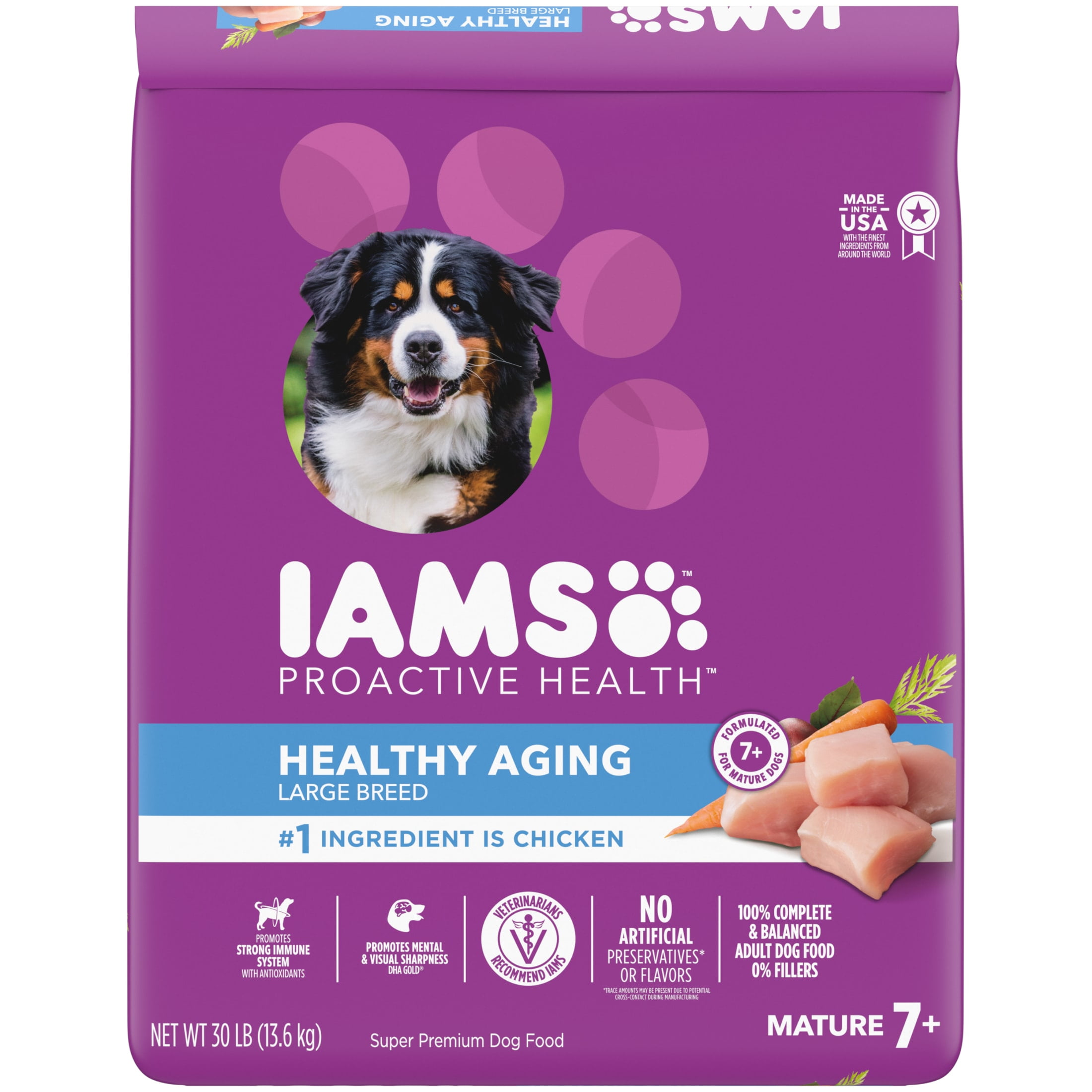 Healthy Aging Large Breed Adult Dry Dog Food with Real Chicken, 30 lbs