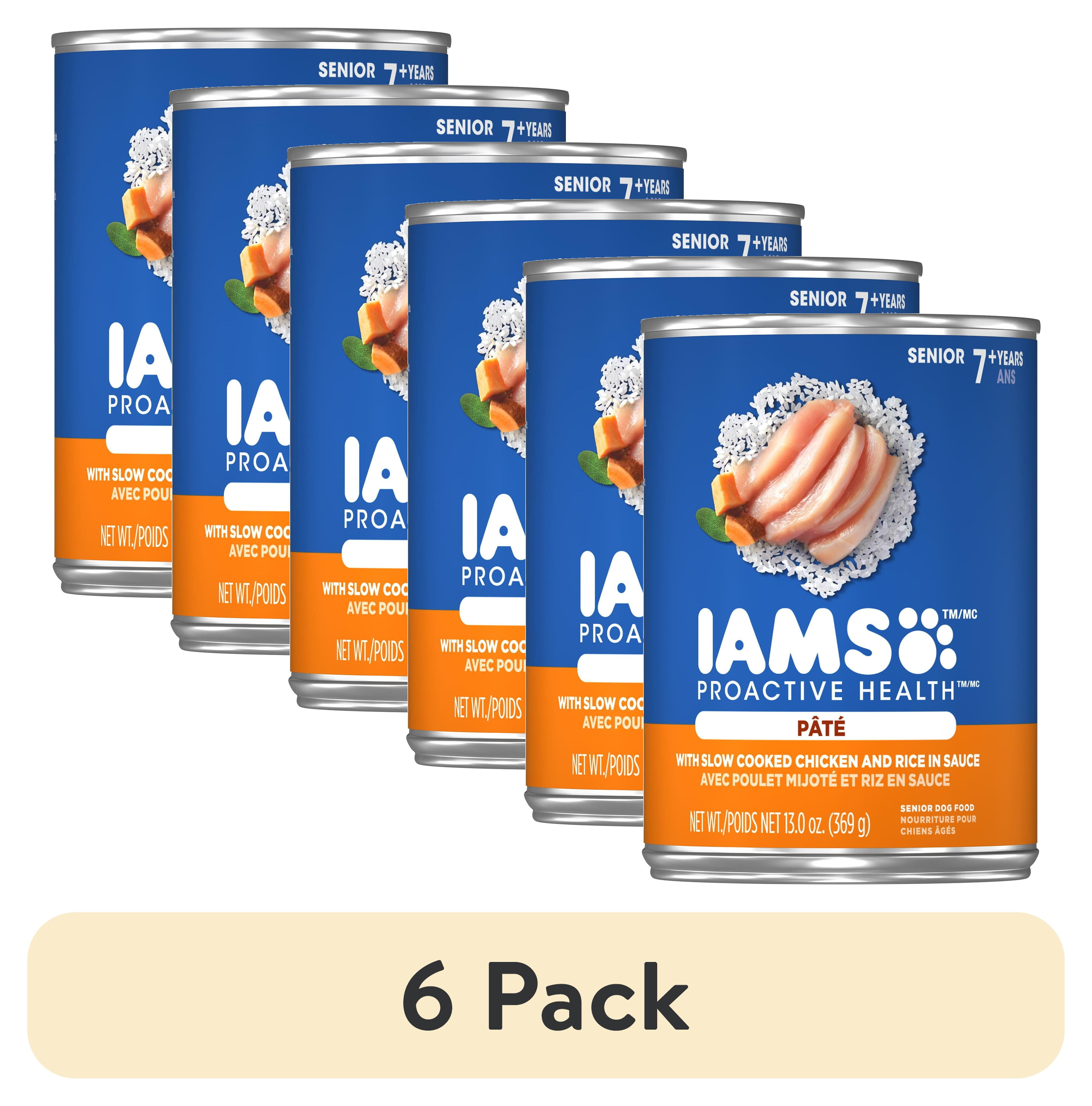 (6 pack) Iams Proactive Health Senior Soft Wet Dog Food Pate With Slow