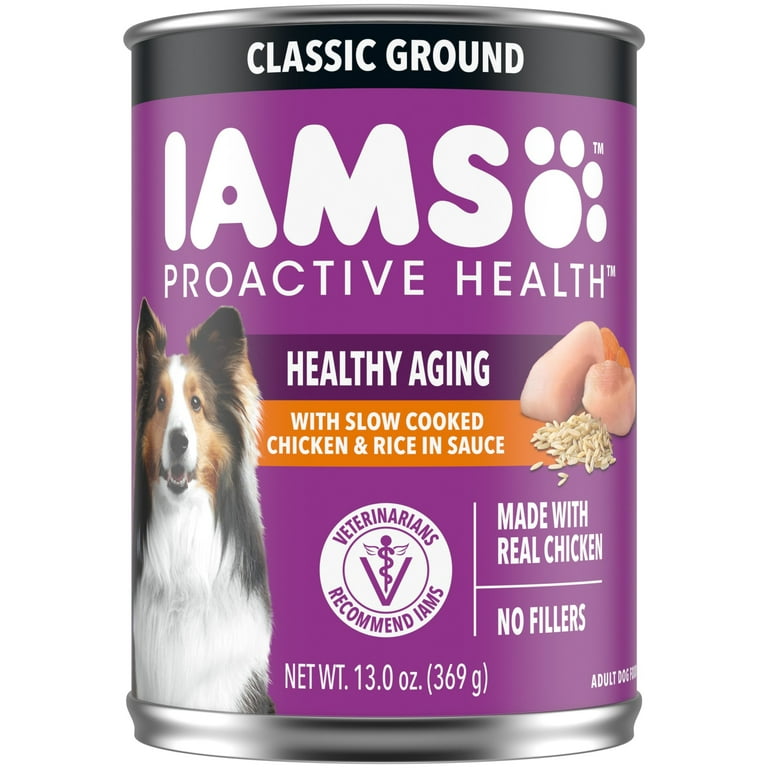 Iams Proactive Health Senior Wet Dog Food, Chicken Rice Pate, 13