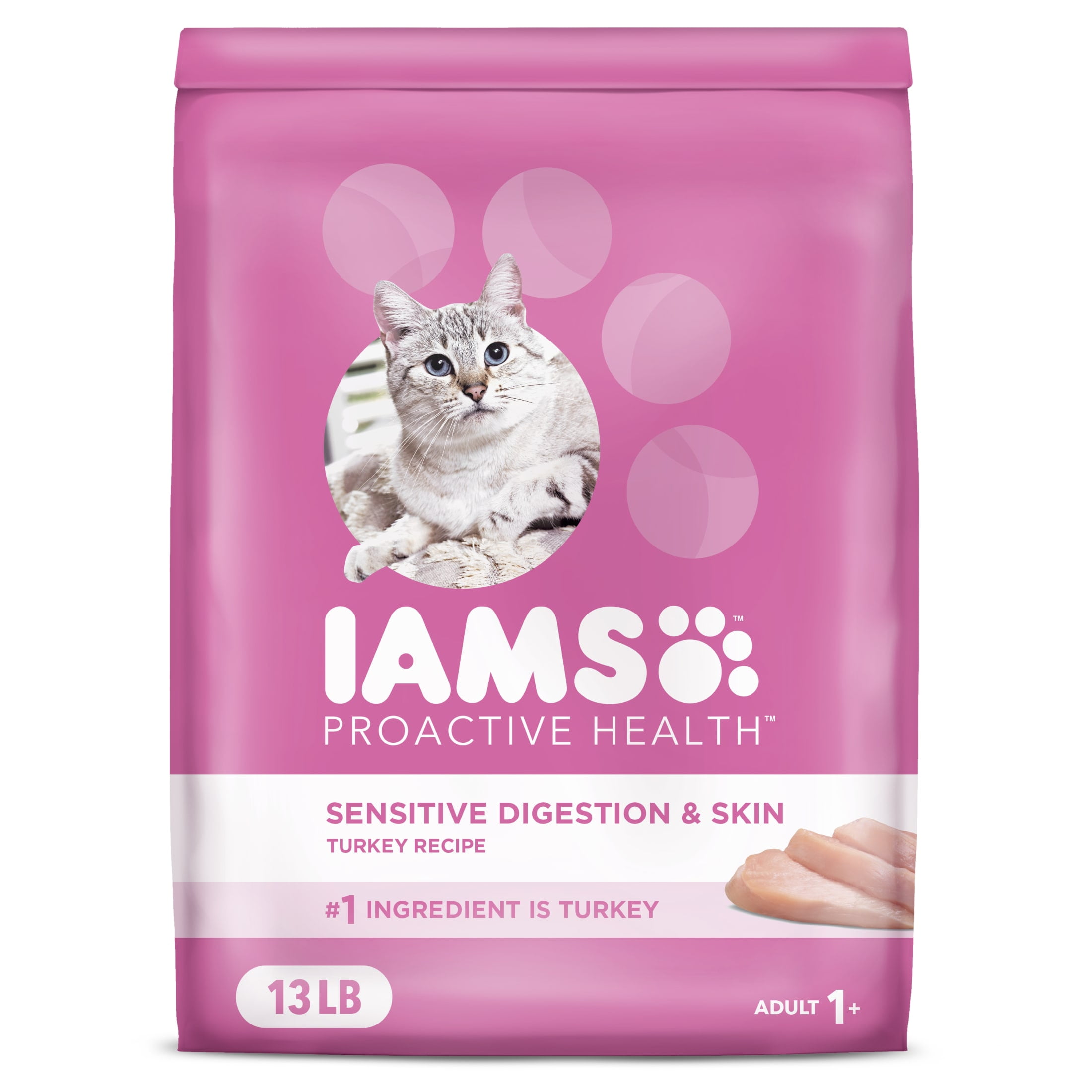Iams Proactive Health Sensitive Digestion & Skin Formula 6 Lb. Turkey Flavor Adult Cat Food Iams Proactive Health Sensitive Digestion & Skin Formula 6 Lb. Turkey Flavor Adult Cat Food