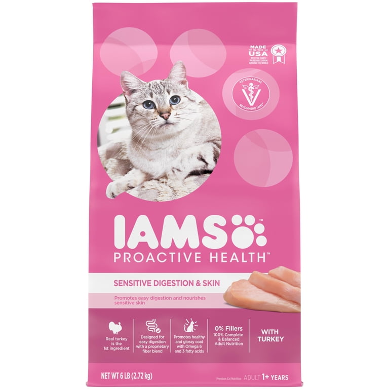 IAMS Proactive Health Turkey Dry Cat Food, 6 Lb Bag for Adult Cats