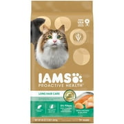 Iams Proactive With Real Chicken & Salmon Health Long Hair Care Adult Dry Cat Food, 6 Lb Bag