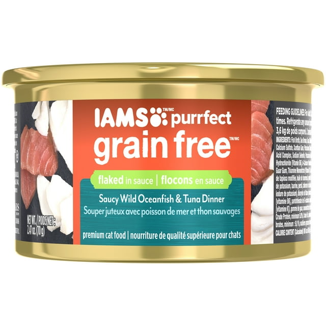 Iams Purrfect Grain-free Saucy Wild Oceanfish & Tuna Dinner Wet Cat 