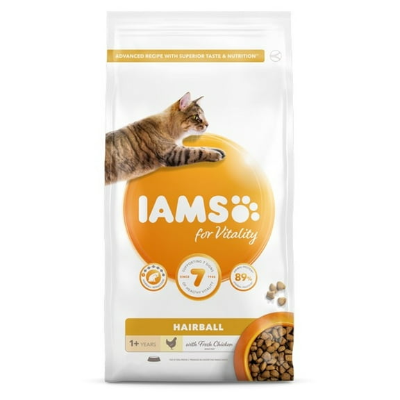 Iams Vitality Adult Cat Food Hairball Chicken Cat Food 2kg