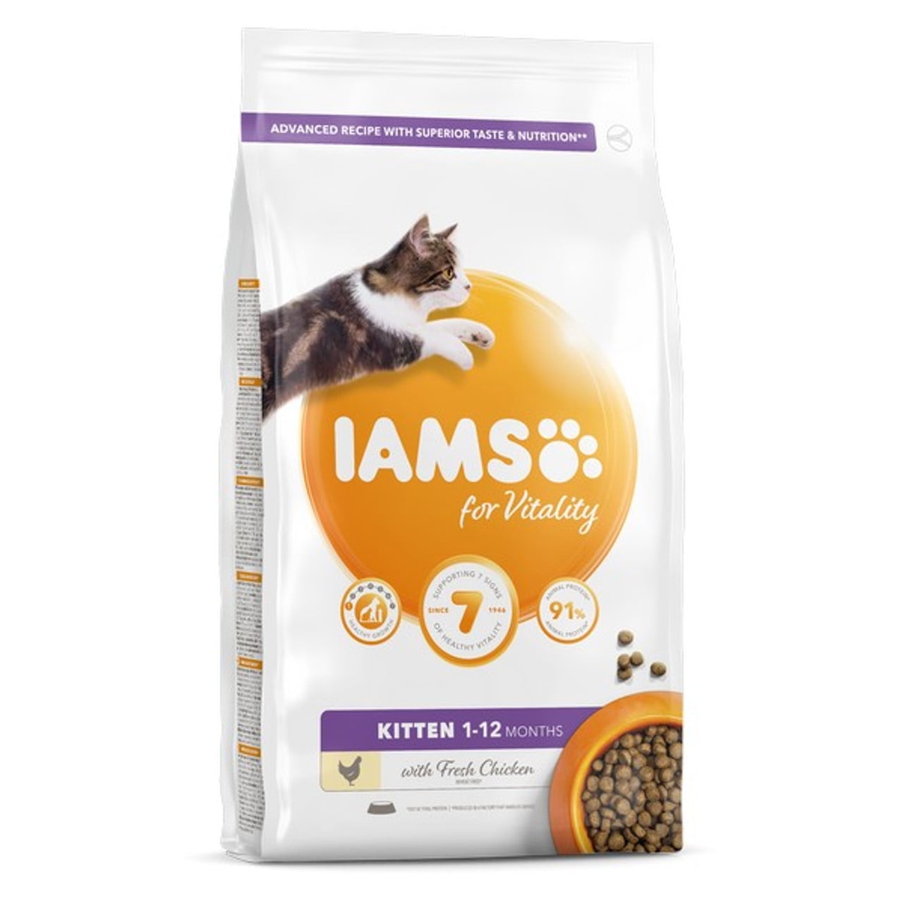 Iams Vitality Kitten Food Chicken Cat Food 2kg