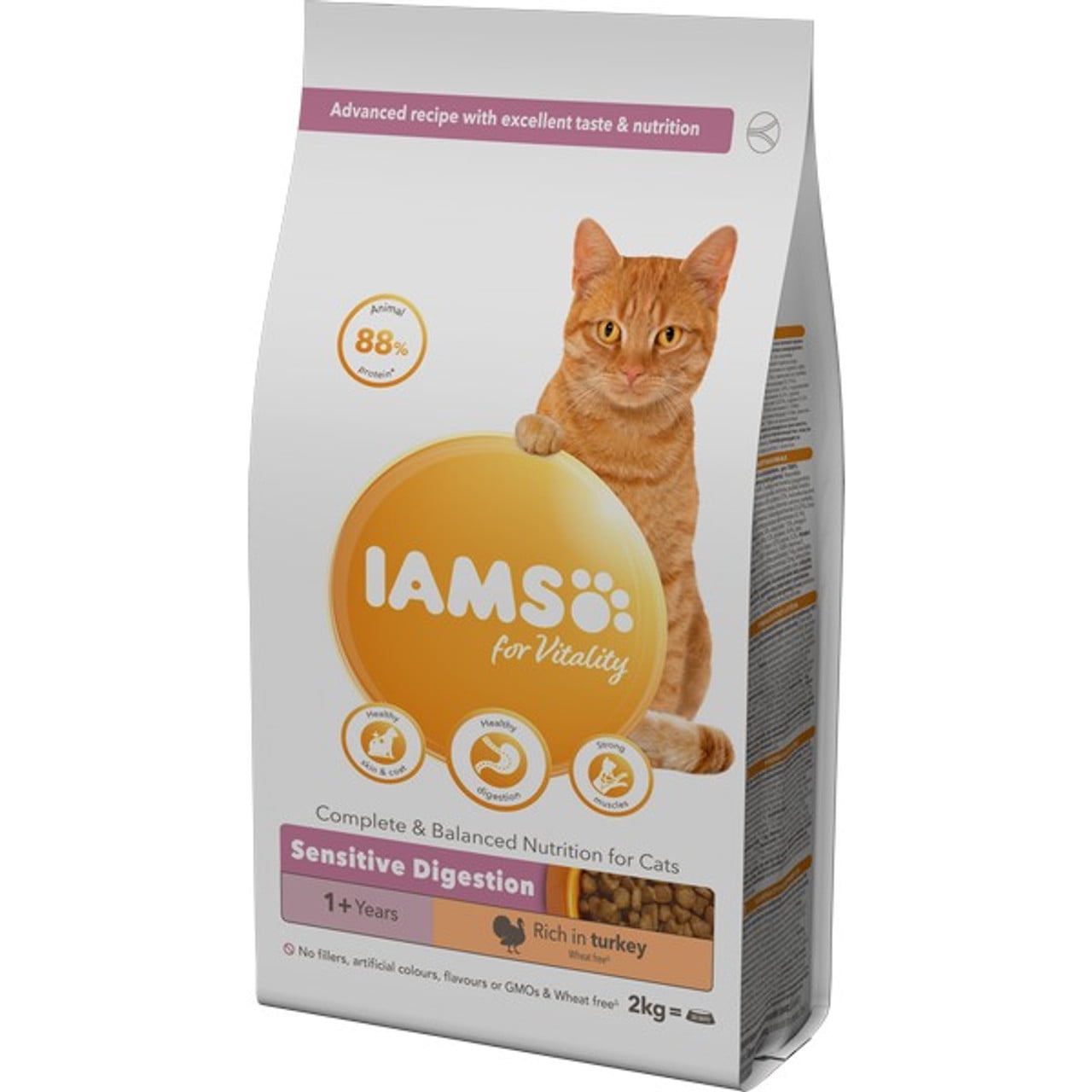 Iams for Vitality Cat Adult Sensitive Digestion Cat Food (Turkey) 2kg