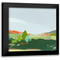 Ian C 12x12 Black Modern Framed Museum Art Print Titled - Green Hills II