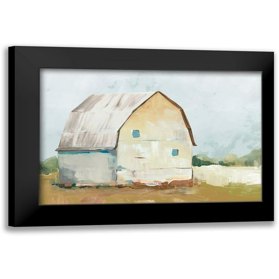 Ian C 14x11 Black Modern Framed Museum Art Print Titled - Yellow Barn II