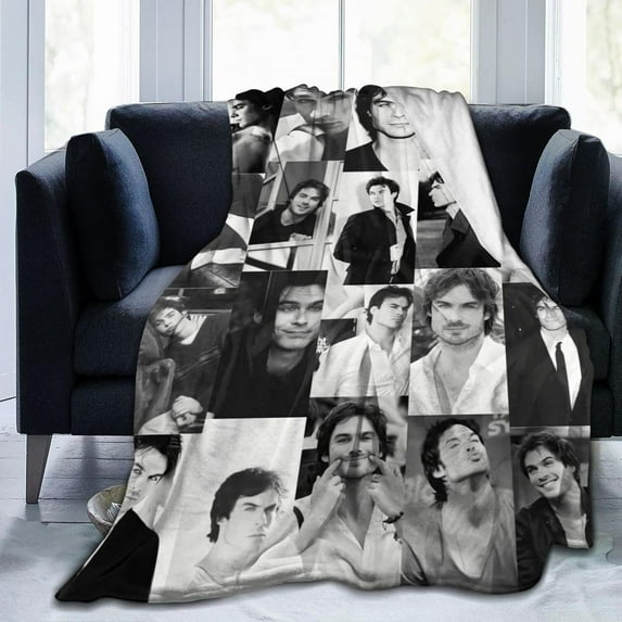Ian Somerhalder Blanket Super Soft Lightweight Fleece Thermal Blanket All Season for Bed Couch Living Room Air Conditioning Blanket