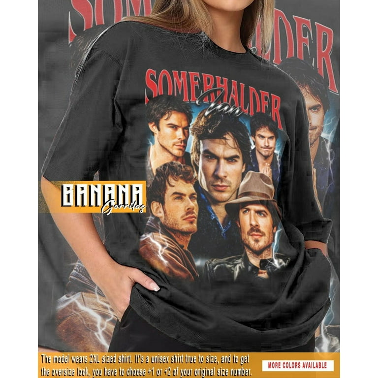 Ian Somerhalder Shirt Character Movie Vampire Vintage Retro Classic Homage Unisex Adult TShirt Hoodie Sweatshirt Unisex 90 s BGL989