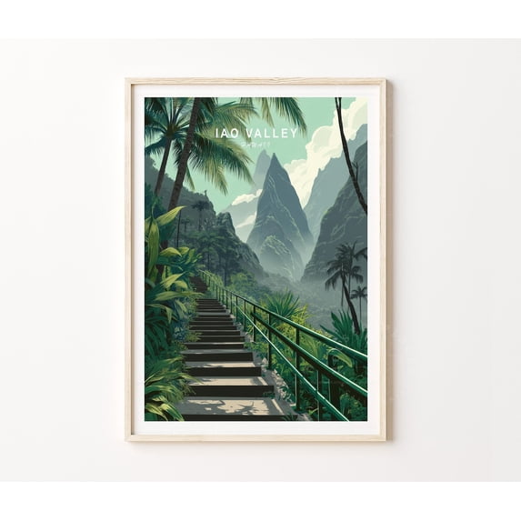 Iao Valley Maui Hawaii West Maui Mountains Nature Wall Art, Unframed Paper Poster 24x36in