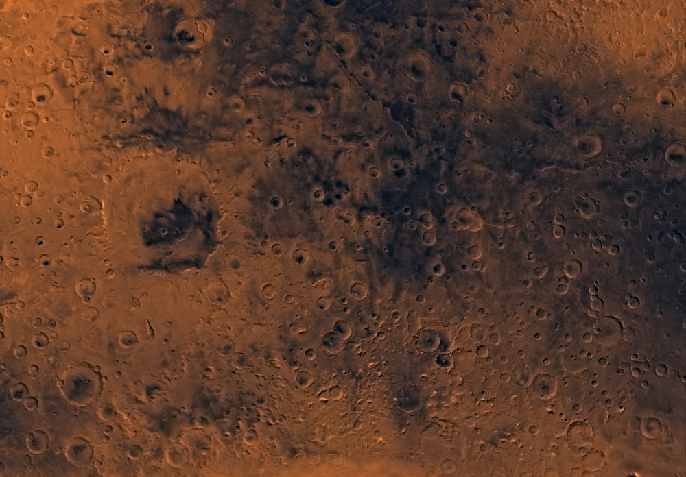 Iapygia region of Mars Canvas Art - Stocktrek Images (34 x 24)