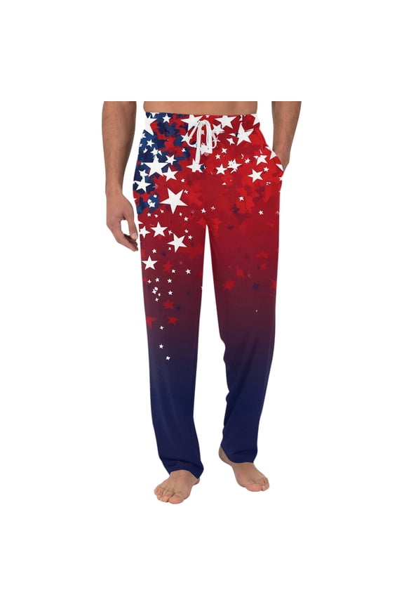 250 Anniversary USA Flag pajama pants for men Soft big and tall American Flag Stars Pj Pants Loose Elastic Waist Pajamas Pants Lightweight America 250 Flag Sleep Bottoms Wine S