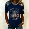 thumbnail image 1 of Iaqnaocc 250 Anniversary Usa Shirt for Women 4th Of July Short Sleeve Cute Down Crew Neck Patriotic 250 anniversary usa flag Tops Retro Summer Fashion T Shirts for Women Royal Blue XXL, 1 of 3