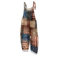 thumbnail image 1 of Iaqnaocc 4th of July Jumpsuits for Women Patriotic American Flag Striped Sleeveless Jumpers Freedom Adjustable Strap Overalls Jumpsuits Fashion Cotton Linen Overalls Navy L, 1 of 4