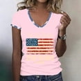 thumbnail image 1 of Iaqnaocc 4th Of July Womens Tops Independence Day V Neck Short Sleeve 250 Anniversary Usa Flag Patriotic We The People 250th Anniversary Flag Tee Shirts Usa Flag Freedom T Shirts for Women Pink S, 1 of 4
