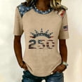 thumbnail image 1 of Iaqnaocc 4th Of July Womens Shirts Short Sleeve Funny Crew Neck Patriotic 250 anniversary usa flag Tees Retro Summer Freedom Tee Tops Beige S, 1 of 3