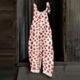 thumbnail image 1 of Iaqnaocc Beach Flowy Jumpsuits for Women Summer Boho Bib Overalls Casual Loose Strawberry Print Wide Leg Cropped Jumpsuit Sweet Beach Romper Red XL, 1 of 7