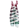 thumbnail image 1 of Iaqnaocc Christmas Womens Jumpsuit one piece Sleeveless Jumpsuits Rompers Loose Fit Adjustable Strap Jumpsuits Fashion Cotton Linen Overalls Wine 2XL, 1 of 3