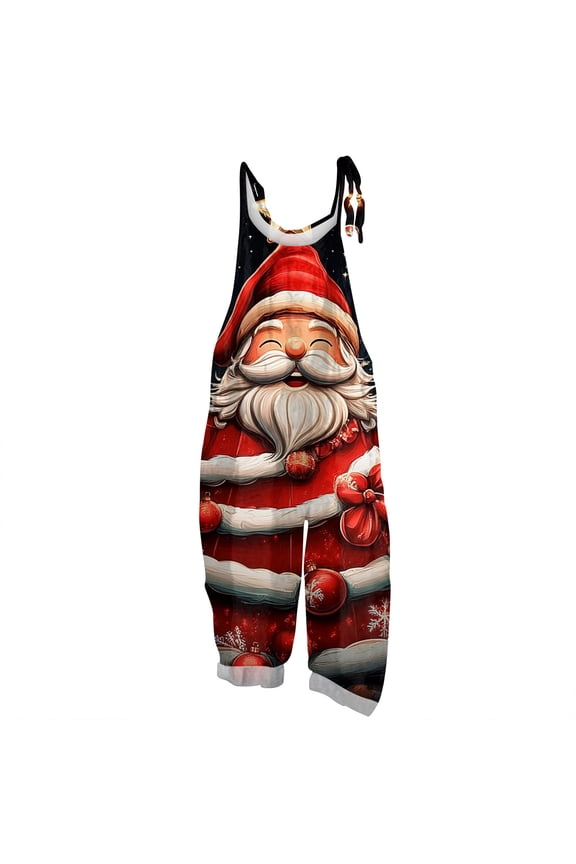 Christmas Womens Jumpsuit one piece Sleeveless Wide Leg Jumpers Casual Dressy Adjustable Strap Overalls Jumpsuits Fashion Wide Leg Jumpers Deep Red XL