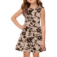 thumbnail image 1 of Iaqnaocc Girls Dresses Size 8 A-Line Cute Floral Print Dress Birthday Casual Sleeveless Girls Clothes 2026 Summer Trendy Special Occasion Dresses Brown 9-10 Years, 1 of 4